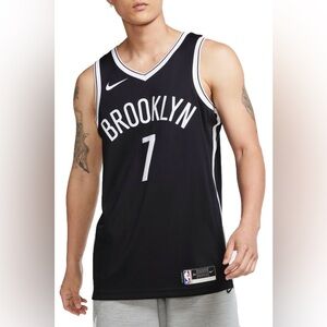 Kevin Durant #7 Nike Dri-Fit NBA Brooklyn Nets Black Swingman Jersey Size 44